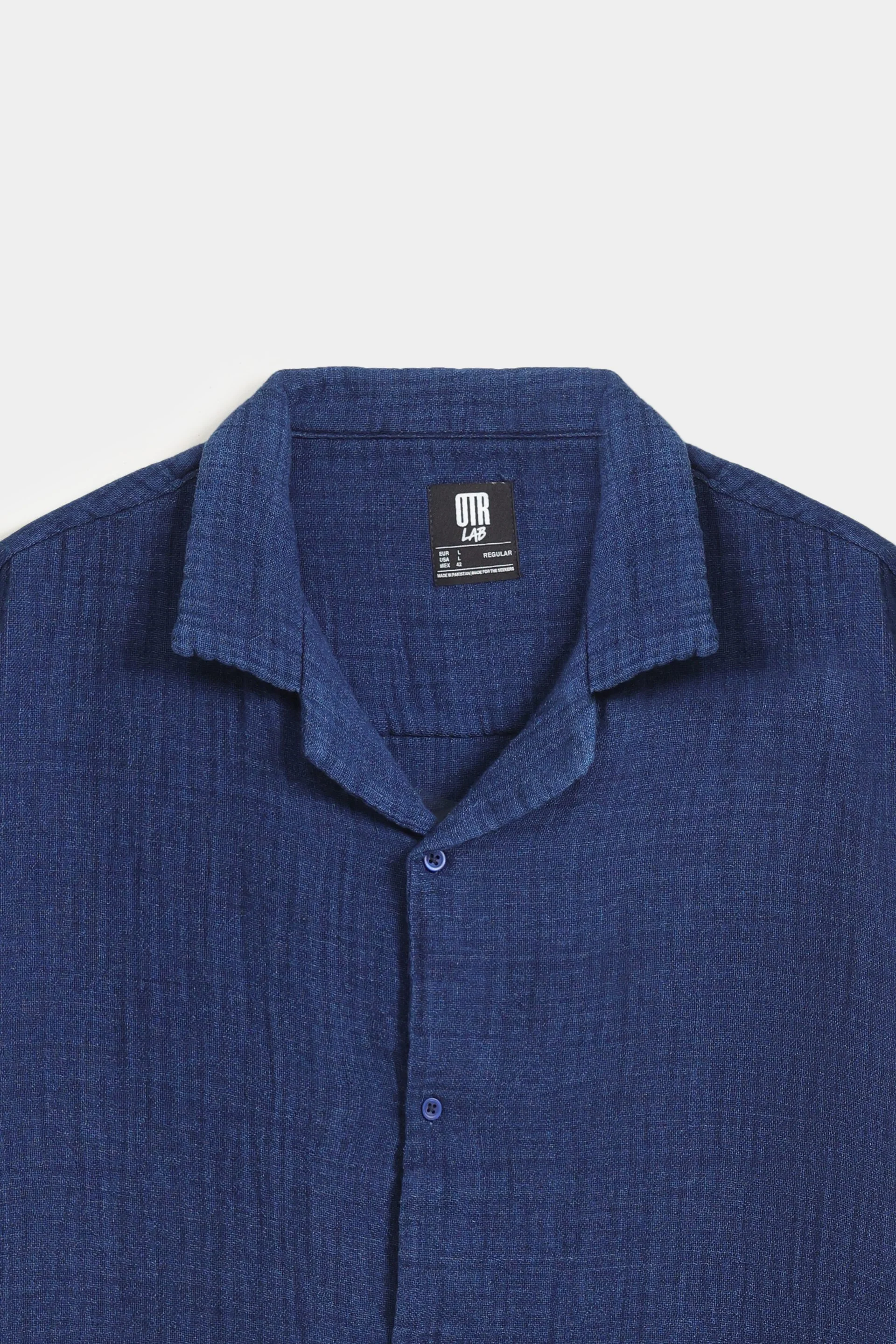 TEXTURED RESORT COLLAR SHIRT